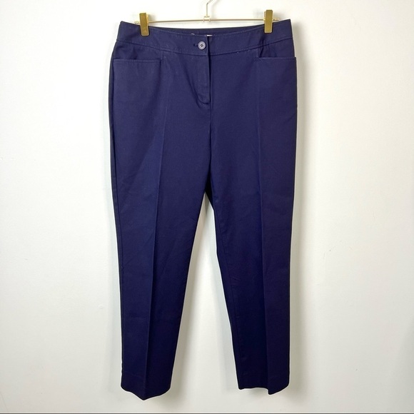 Talbots Navy Blue Pique Pants - Picture 1 of 9